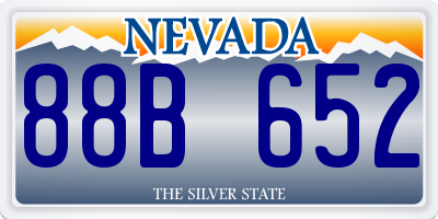 NV license plate 88B652