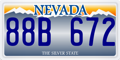 NV license plate 88B672