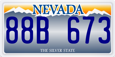 NV license plate 88B673
