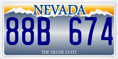NV license plate 88B674