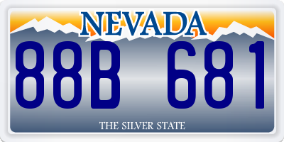 NV license plate 88B681