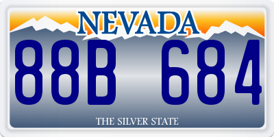 NV license plate 88B684