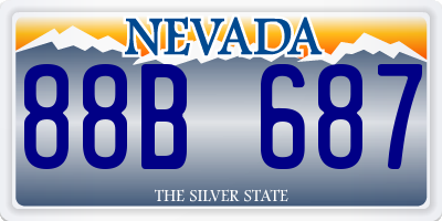 NV license plate 88B687