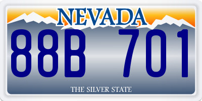 NV license plate 88B701
