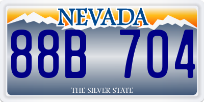 NV license plate 88B704