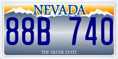 NV license plate 88B740