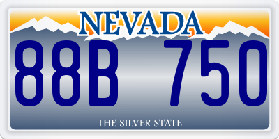 NV license plate 88B750