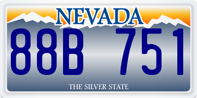 NV license plate 88B751