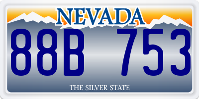 NV license plate 88B753