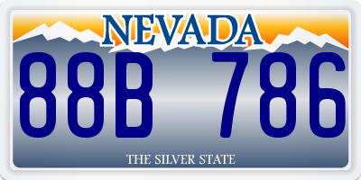 NV license plate 88B786