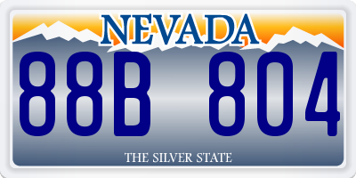 NV license plate 88B804