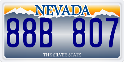 NV license plate 88B807