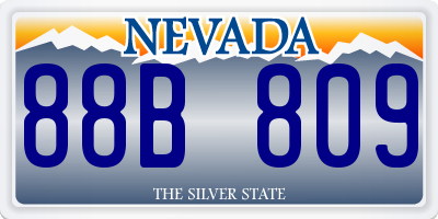 NV license plate 88B809