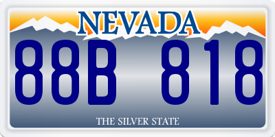 NV license plate 88B818