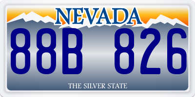 NV license plate 88B826