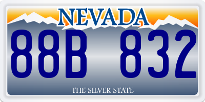 NV license plate 88B832