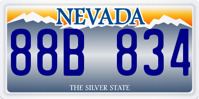 NV license plate 88B834