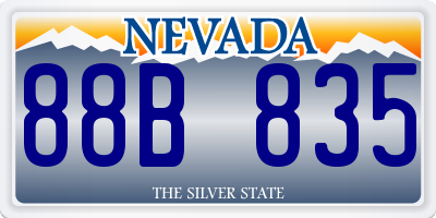 NV license plate 88B835