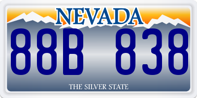 NV license plate 88B838