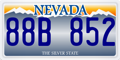 NV license plate 88B852