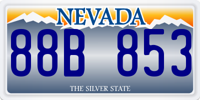 NV license plate 88B853