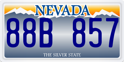 NV license plate 88B857
