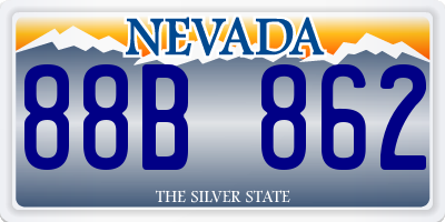 NV license plate 88B862