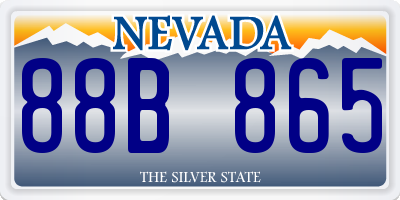 NV license plate 88B865
