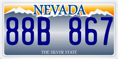 NV license plate 88B867