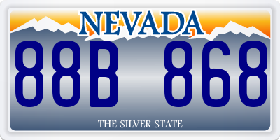 NV license plate 88B868