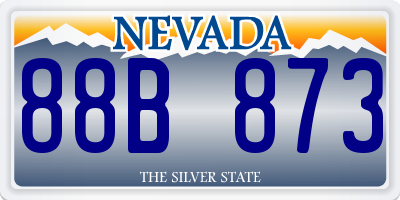 NV license plate 88B873