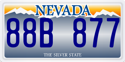 NV license plate 88B877