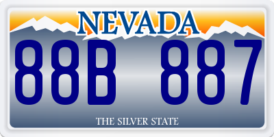 NV license plate 88B887