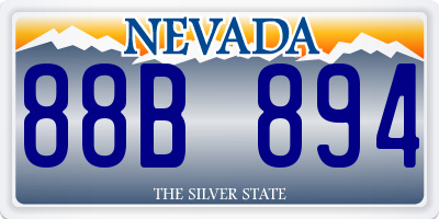 NV license plate 88B894