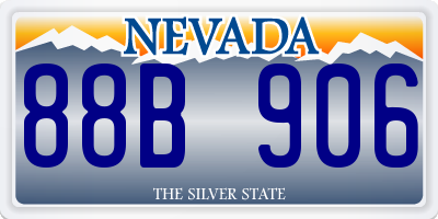 NV license plate 88B906