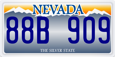 NV license plate 88B909