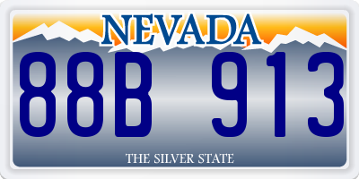 NV license plate 88B913