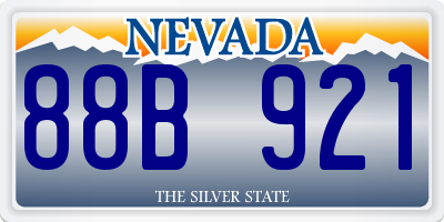 NV license plate 88B921