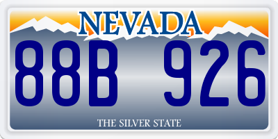 NV license plate 88B926