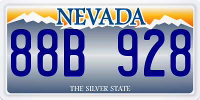 NV license plate 88B928