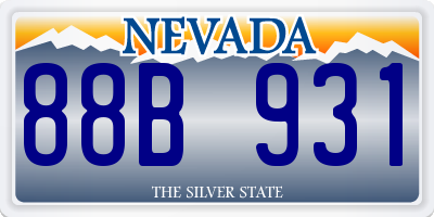 NV license plate 88B931