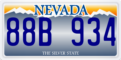 NV license plate 88B934