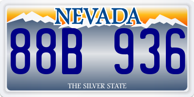 NV license plate 88B936