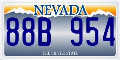 NV license plate 88B954