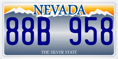 NV license plate 88B958