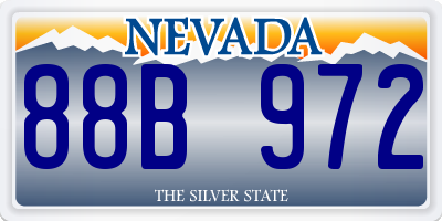 NV license plate 88B972