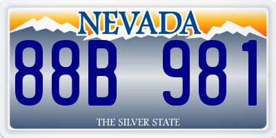 NV license plate 88B981