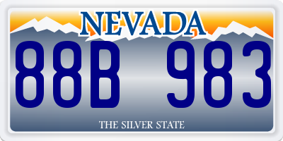 NV license plate 88B983