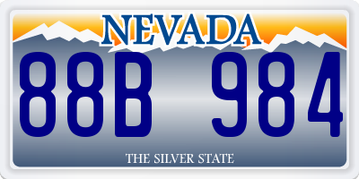 NV license plate 88B984