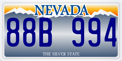NV license plate 88B994